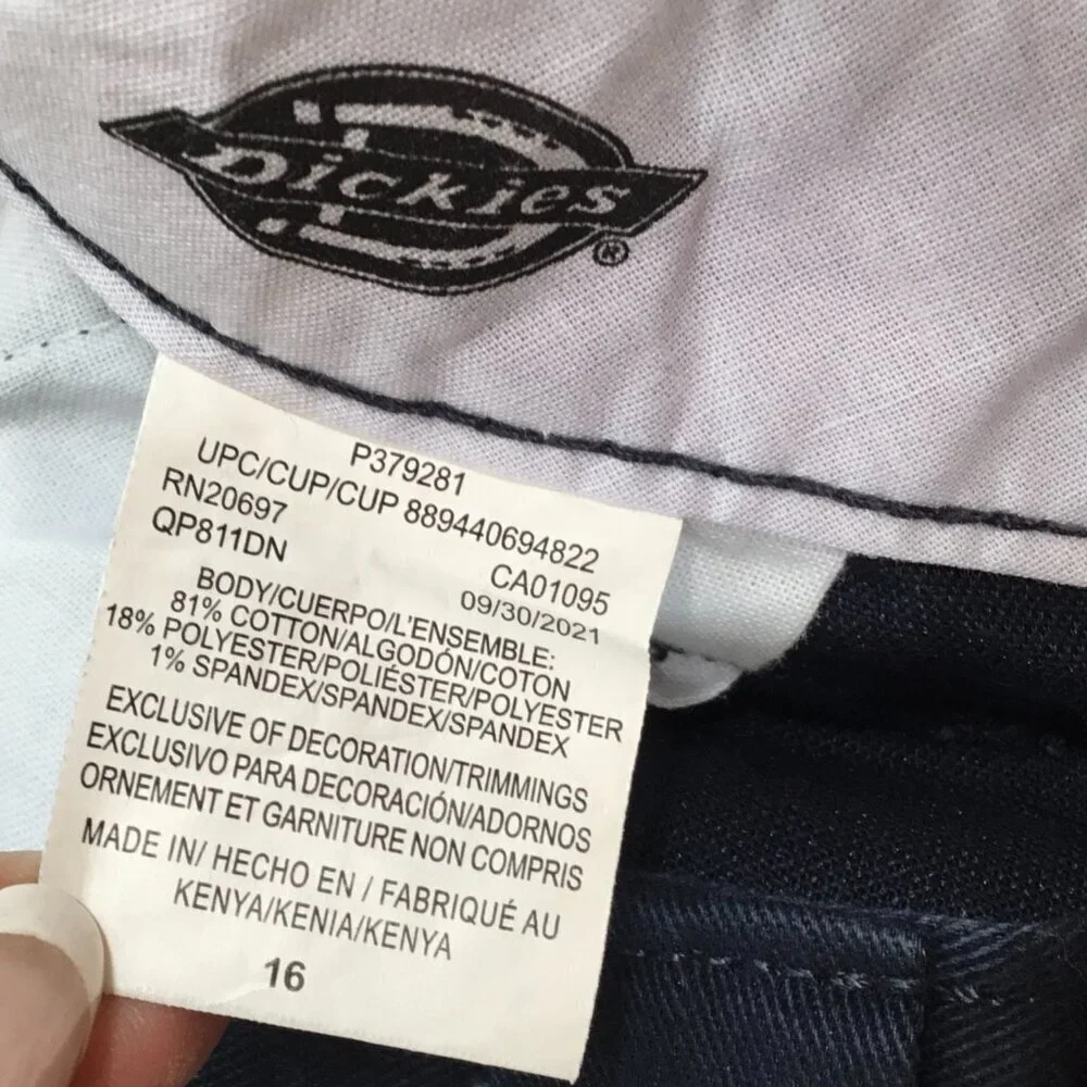 Dickies Pants NWT Boys Flex Skinny Fit Blue Straight Utility Double Knee Twill